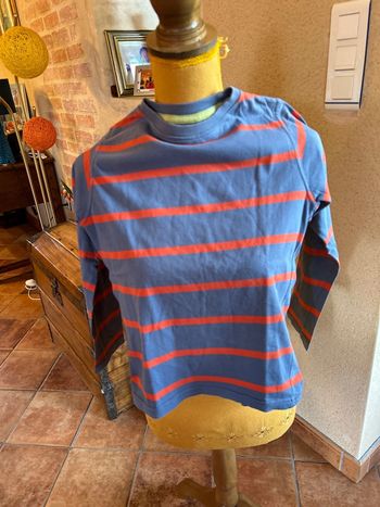 Sergent Major taille 8 ans marinière bleu et orange taille 12 ans