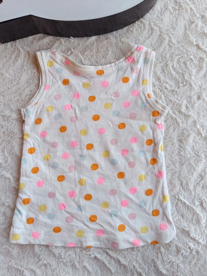 Débardeur tee shirt sans manche Fille 6/9 mois Primark 100% coton - photo numéro 6