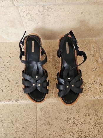 Sandales talons en cuir