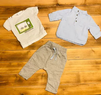 Ensemble chemise sarouel et tee shirt 3 mois