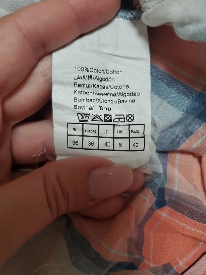 Chemise à carreaux - Camaïeu - taille 36 - photo numéro 5