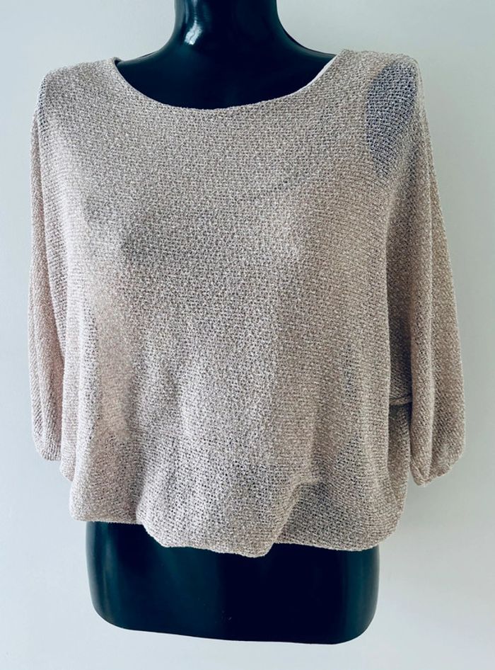Haut beige manches chauve-souris – Sans marque