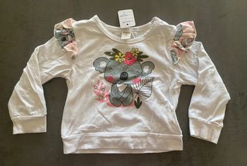 T-shirt blanc longues manches koala SHEIN 2 ans/92 cm [ref.26B038]