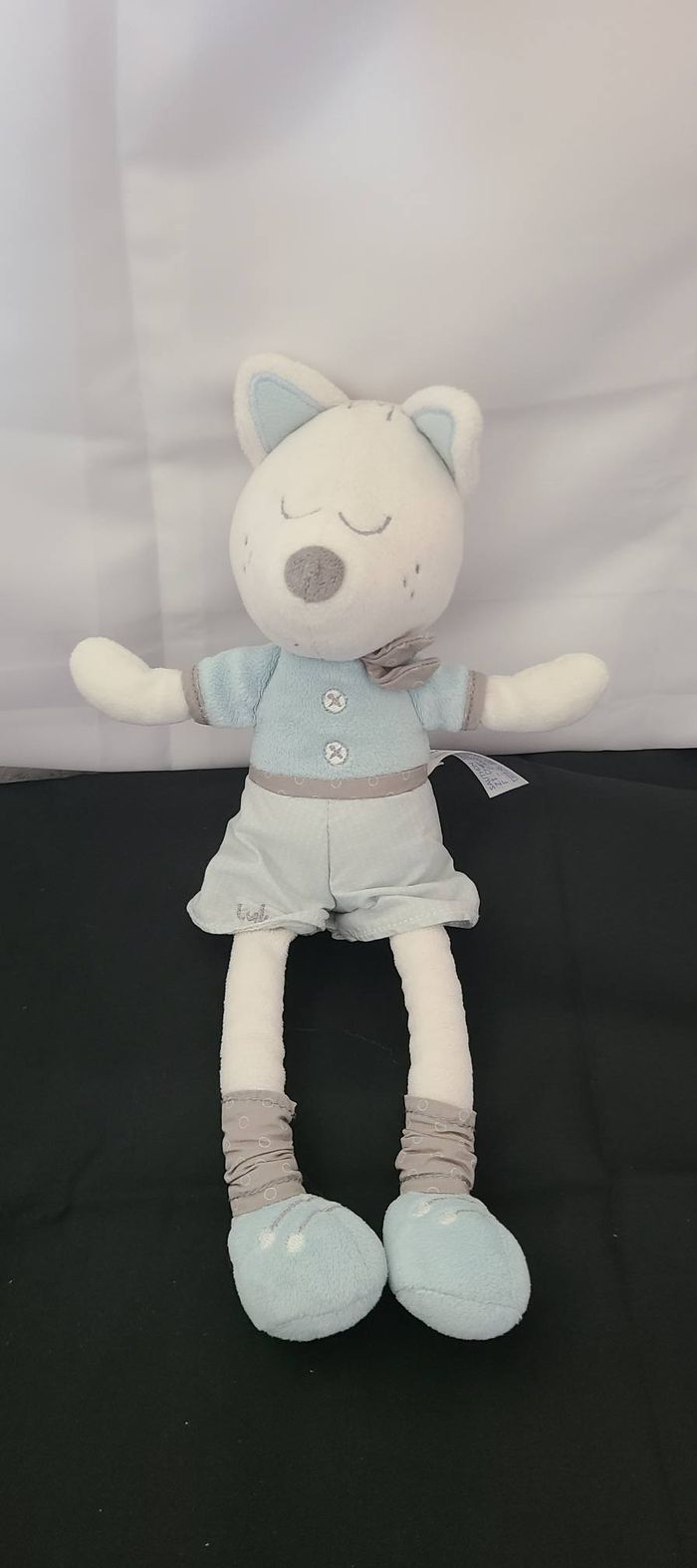 Doudou loup bleu blanc gris Lulu Chéri SAUTHON - photo numéro 2
