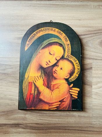 Tableau de la vierge en bois 