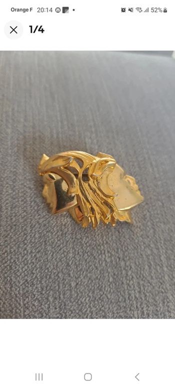 Angel broche ancienne doré à 2 visages