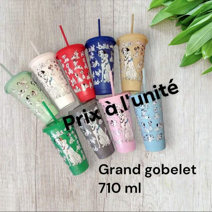 Grand gobelet à paille 101 dalmatiens disney