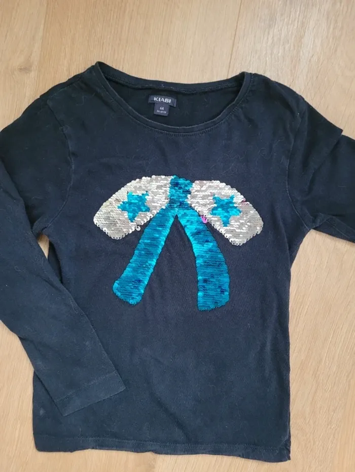 T-shirt à sequins Kiabi 6 ans - photo numéro 3