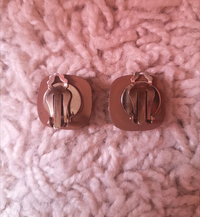 Petits clips vintage marrons - photo numéro 2