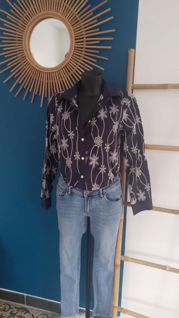 Chemise fleurie brodé taille S/M