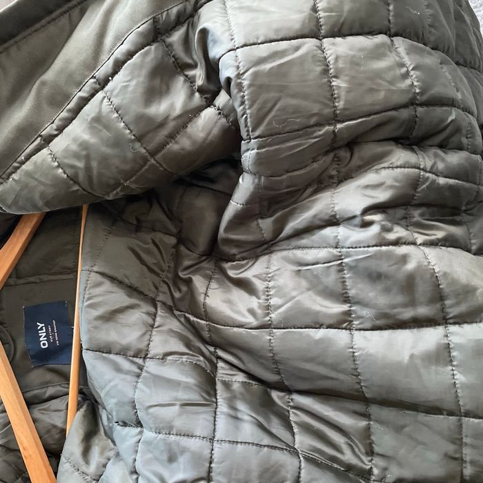 Parka kaki à capuche fausse fourrure Only Taille M doublure matelassée hiver chaud V049 - photo numéro 8