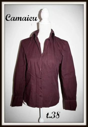 Chemise bordeaux de chez Camaieu taille 38