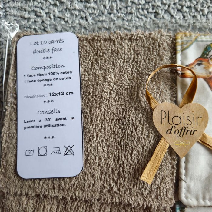 Lingettes lavables 12x12 cm - photo numéro 4