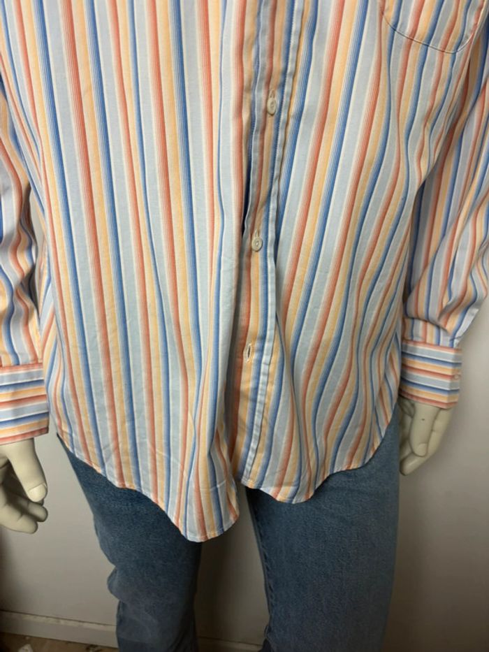 Chemise Hugo Boss homme - Taille 42 - Bleu et orange - photo numéro 2