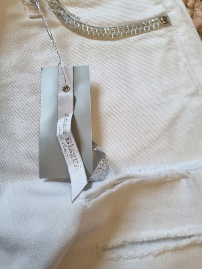 Pantalon jean blanc déchiré T44 - photo numéro 7