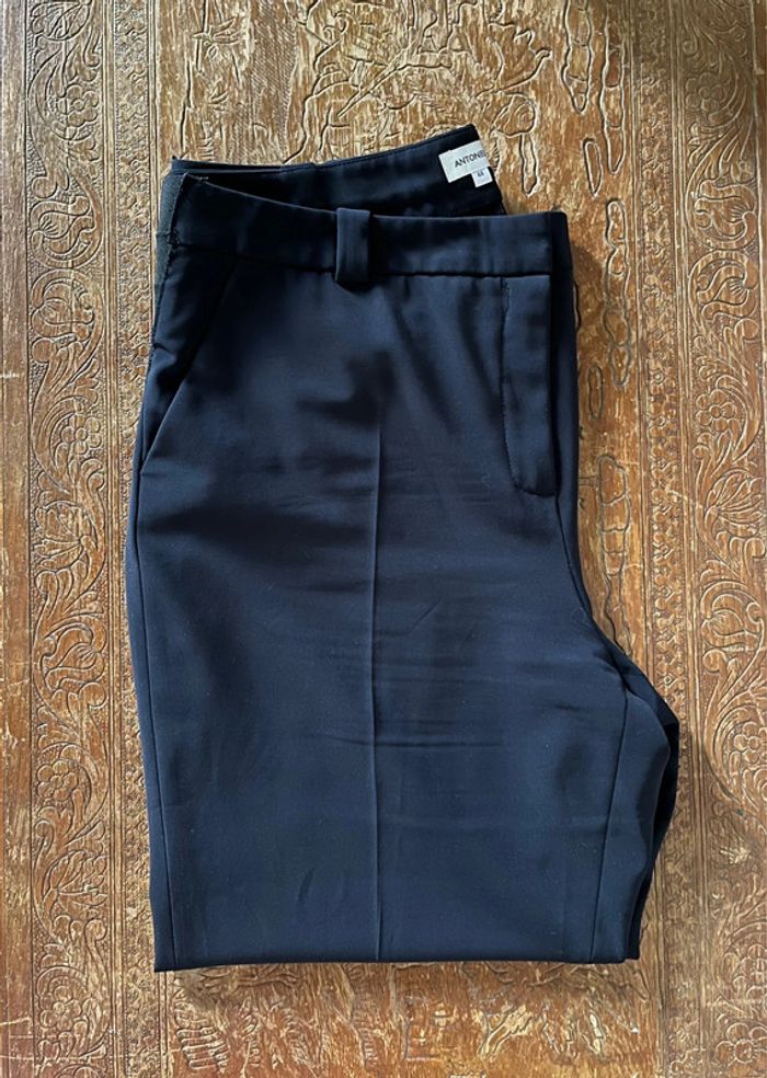 Pantalon tailleur droit bleu marine