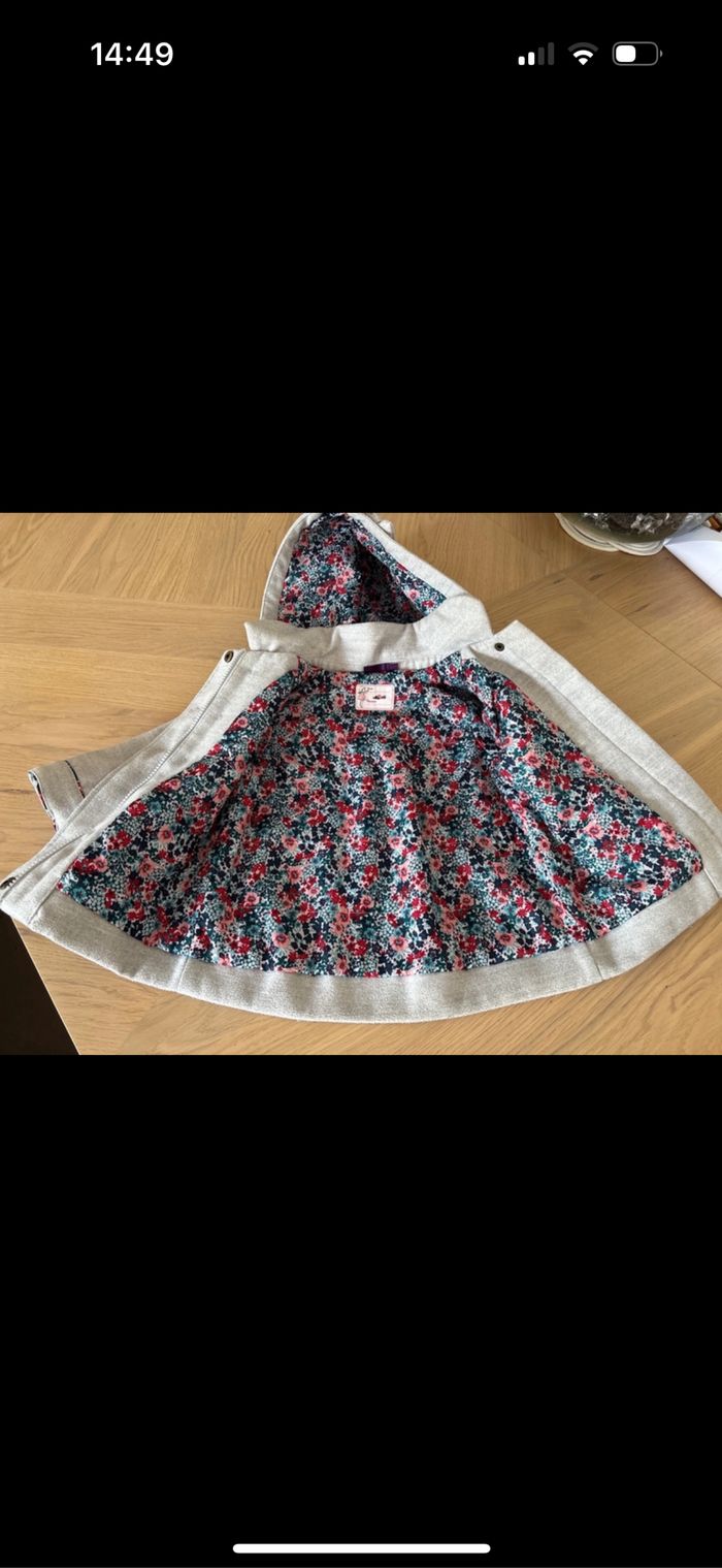 Manteau à capuche gris bébé fille sergent major 18 mois - photo numéro 4