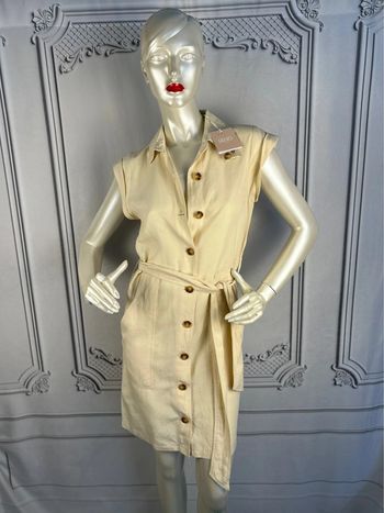 Robe courte en Lin Crème LiuJo 34 / XS neuve