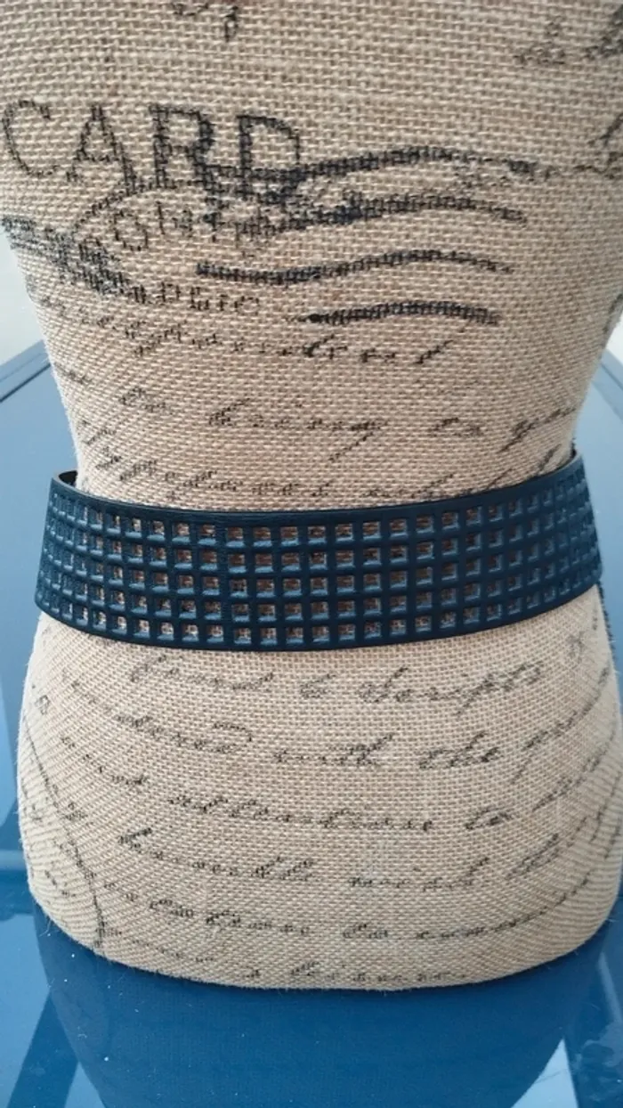 Ceinture quadrillé noire femme 85 cm - photo numéro 5