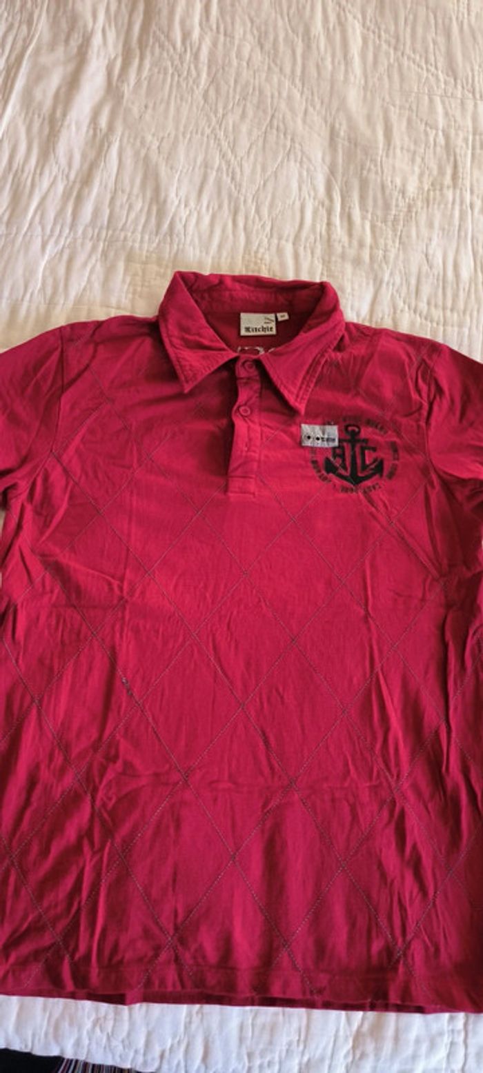 Polo ritchi coton rouge bordeaux M - photo numéro 2