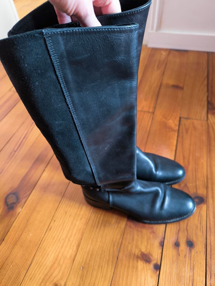 Bottes hautes noires en cuir femme Impact taille 38 - photo numéro 2