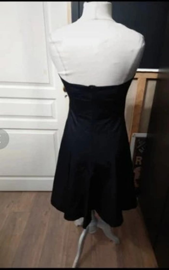 Robe cocktail bustier ou bretelles noires rétro noire t 40 - photo numéro 8