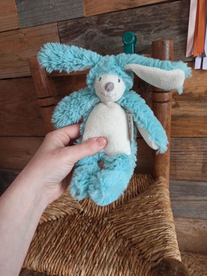 Lapin bleu hochet la Bande à Basile moulin roty tbe - photo numéro 4