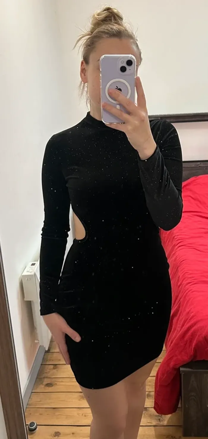 Robe en velours pailleté