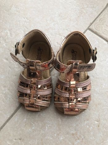 Sandales fille T19 rose métallisé