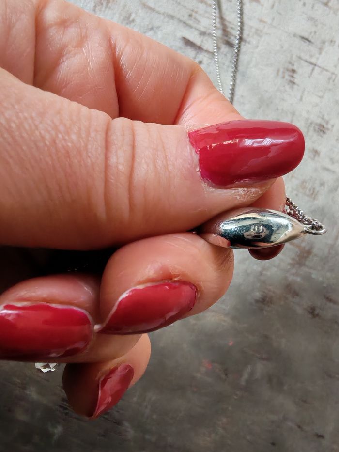 Collier chaîne en argent goutte à facettes - photo numéro 5