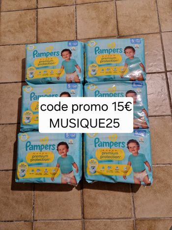 204 couches Pampers premium protection taille 5