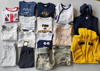 Lot de 16 vêtements 12 mois garçon 