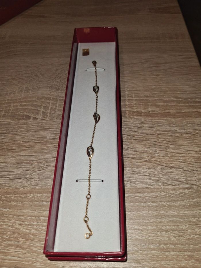 Bracelet plaqué or avec oxyde de zirconium - photo numéro 2
