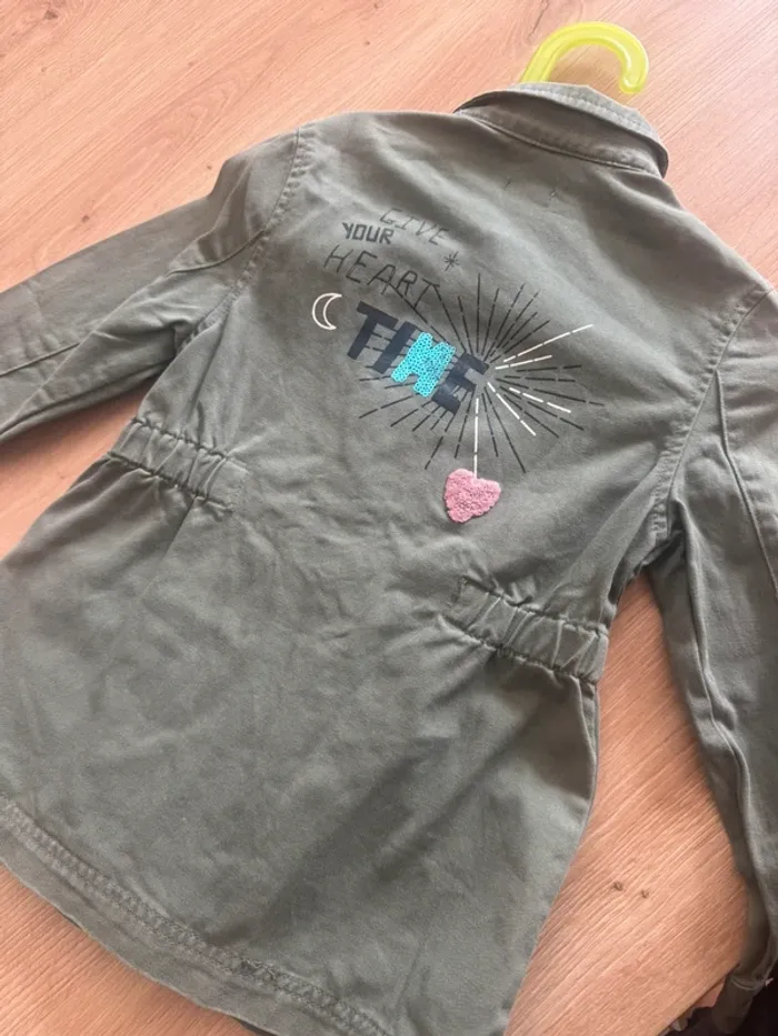 Veste en jeans kaki fille 4ans - photo numéro 3