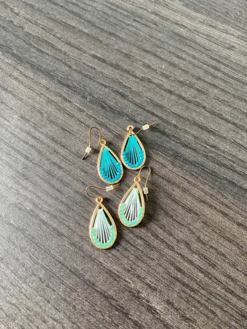 Boucles d’oreilles bleu et turquoise