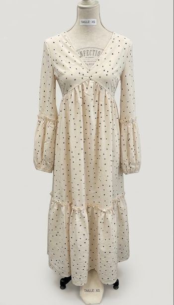  IN THE STYLE - Robe Longue à Pois - Taille 34 (6 UK) - Nude/Beige
