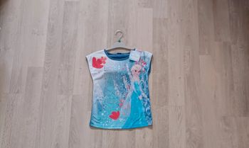 Pyjama été fille tee-shirt + short Reine des Neiges taille 7-8 ans neuf avec étiquette 🏷