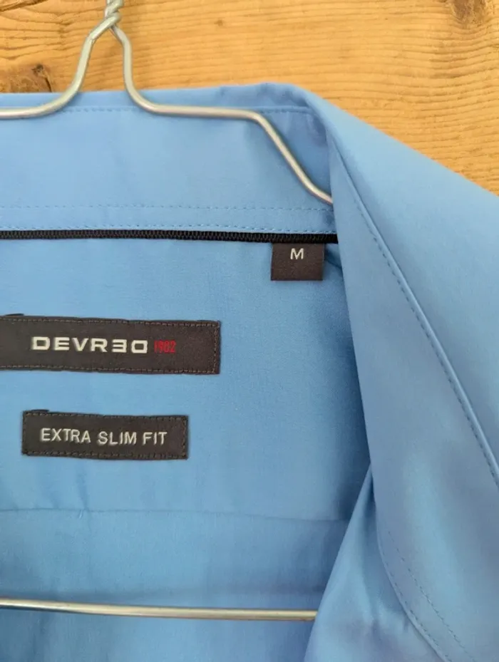 Jolie chemise bleue unie Devred extra slim fit M - photo numéro 4