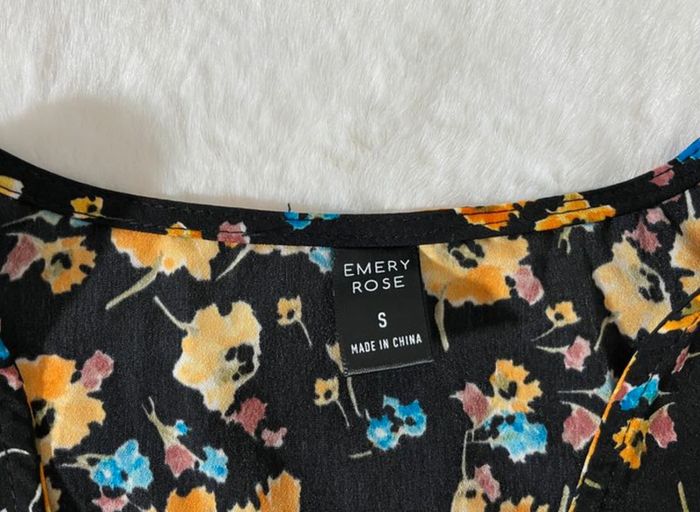Body noir à fleurs jaunes Emery Rose - photo numéro 3
