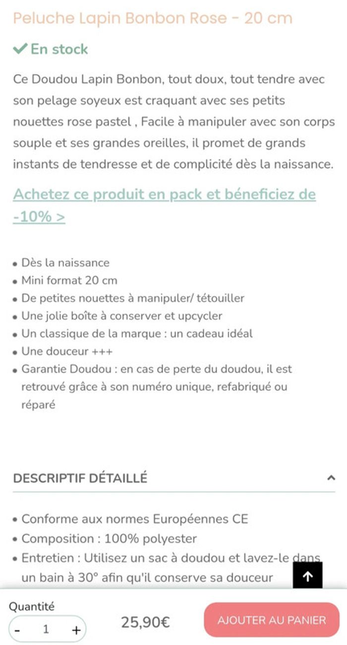 Doudou lapin NEUF - photo numéro 7