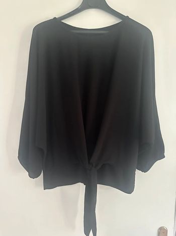 Sweat fin manche chauve souris noir