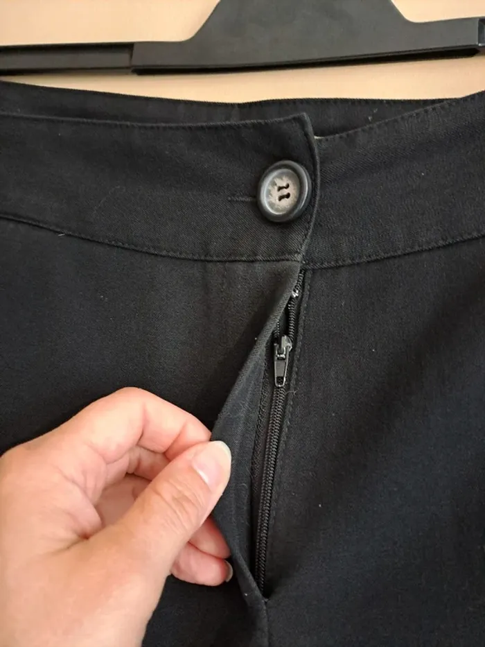Superbe pantalon noir femme fluide 48 poche dentelle comme neuf Claire Delandes - photo numéro 4