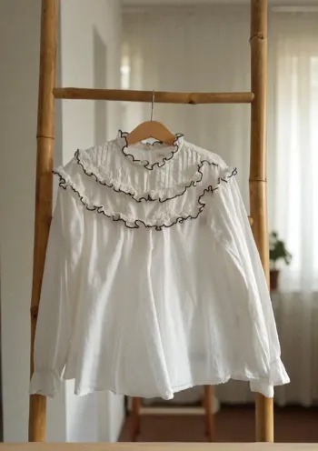 Blouse blanche plumetis Zara 9 ans