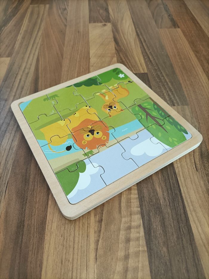 Puzzle bois bébé lion et son lionceau 🦁 - photo numéro 3