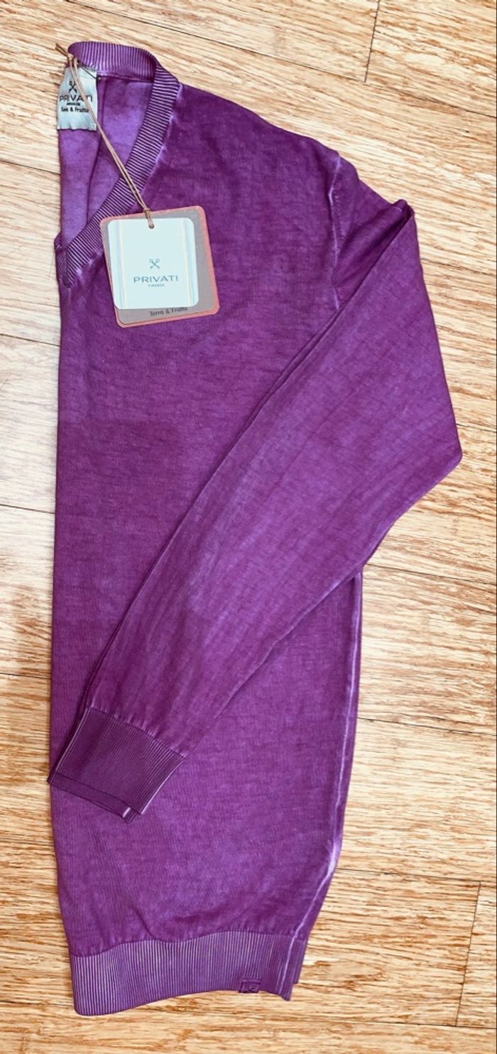 Pull col V teinture naturelle Privati Firenze - photo numéro 4