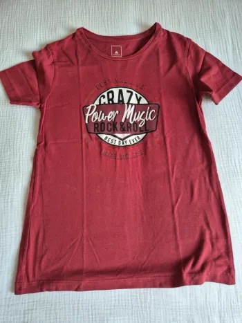 Tee-shirt 12 ans Firefly bordeaux Crazy Power Music