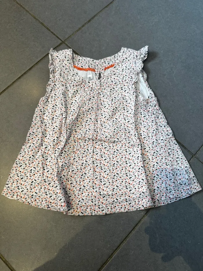 T shirt sans manches avec 4 boutons dans le dos - Marese - Liberty - Blanc - 6 ans