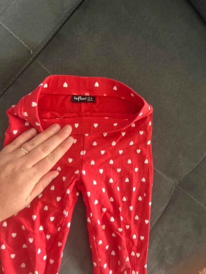 Legging rouge cœur 4 ans - photo numéro 2