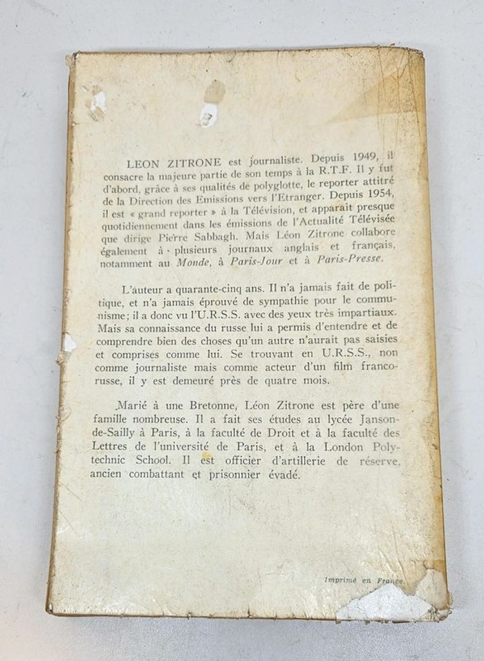 "Léon Zitrone vous parle de l'U.R.S.S. Interviews libres en Union Soviétique".
296 pages - photo numéro 2