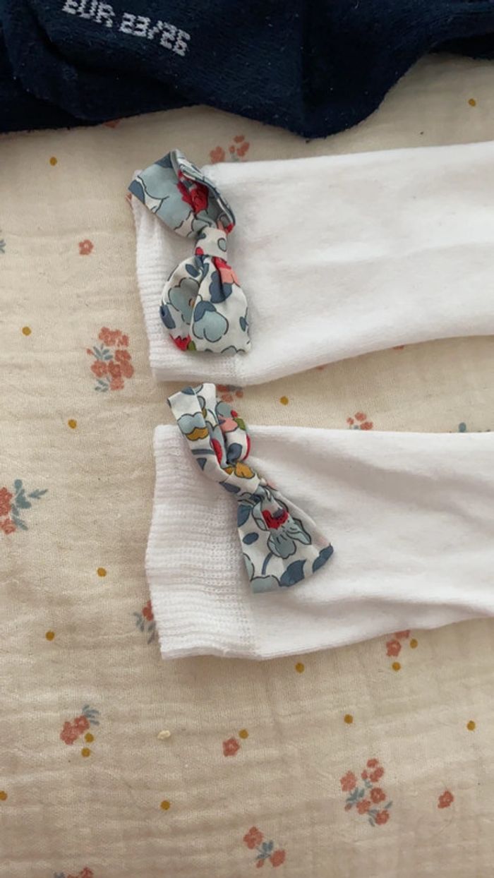 Gilet chaussettes collant liberty Betsy porcelaine - photo numéro 4